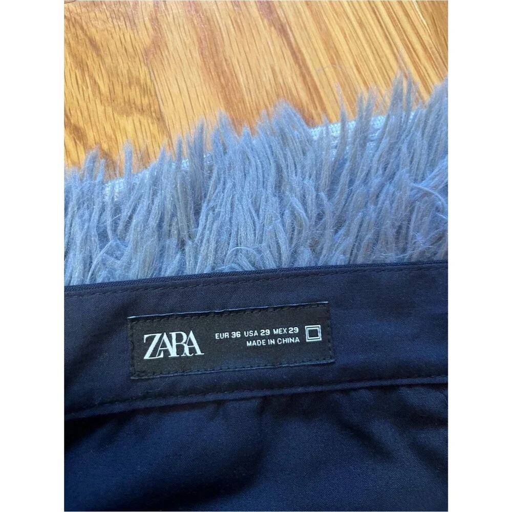 Zara Navy Lyocell Linen Classic Tailored Career Dress Pants Size 29
